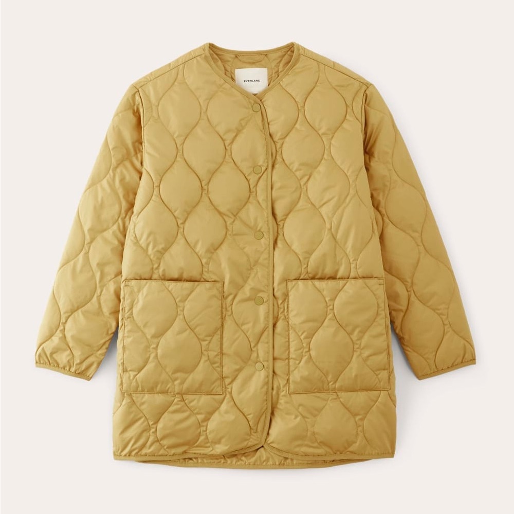 Everlane Quilted Puffer Jacket in Mustard Yellow - Picture 2 of 8